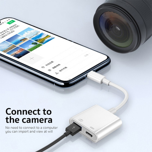 S-211 Adaptateur de caméra 2 en 1 USB-C / Type-C mâle vers Type-C + USB femelle SH23821086-07