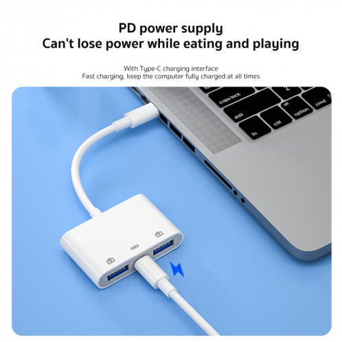 S-202 3 en 1 USB-C / Type-C Mâle vers Type-C + 2 x Adaptateur Caméra USB Femelle SH238641-07