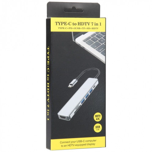 Adaptateur HUB de station d'accueil 7 en 1 USB-C / Type-C vers USB SH2389369-07