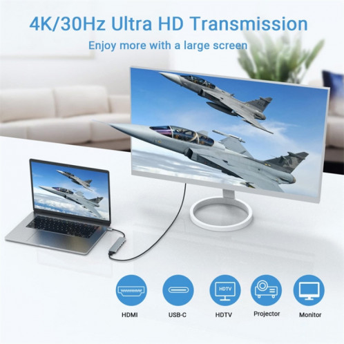 Adaptateur HUB de station d'accueil 7 en 1 USB-C / Type-C vers USB SH2389369-07