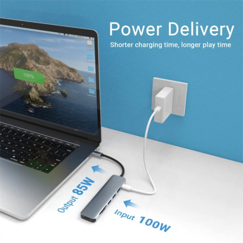 Adaptateur HUB de station d'accueil 7 en 1 USB-C / Type-C vers USB SH2389369-07