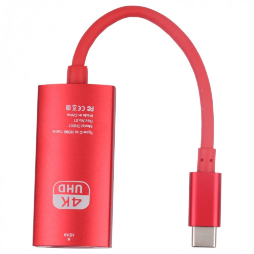Adaptateur USB-C / Type-C mâle vers HDTV femelle 4K UHD (rouge) SH390R647-07