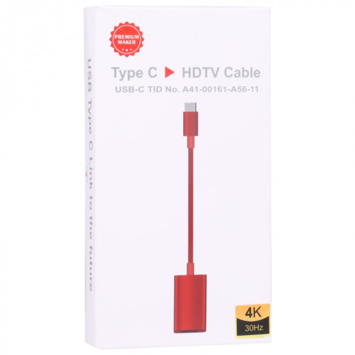 Adaptateur USB-C / Type-C mâle vers HDTV femelle 4K UHD (rouge) SH390R647-07