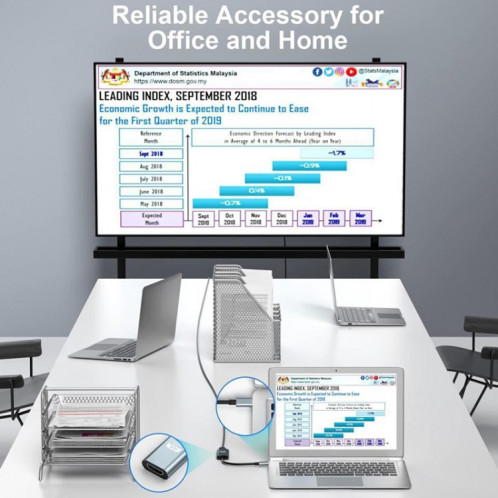 Adaptateur USB-C / Type-C Mâle vers HDTV Femelle 4K UHD (Gris) SH390H7-07