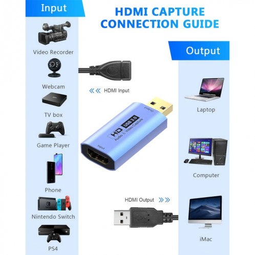 Carte de capture vidéo HD Z26A HDMI/F femelle vers USB 3.0/M mâle SH24141389-07