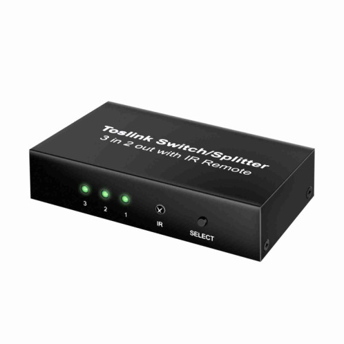 NK-T32 Toslink 3 In 2 Out Switch / Splitter avec télécommande IR SH24601556-07