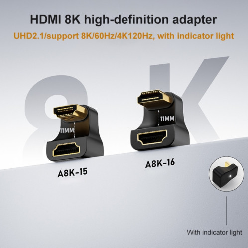 Adaptateur U-bend A8K-15 8K HDMI mâle vers HDMI femelle SH24871748-06