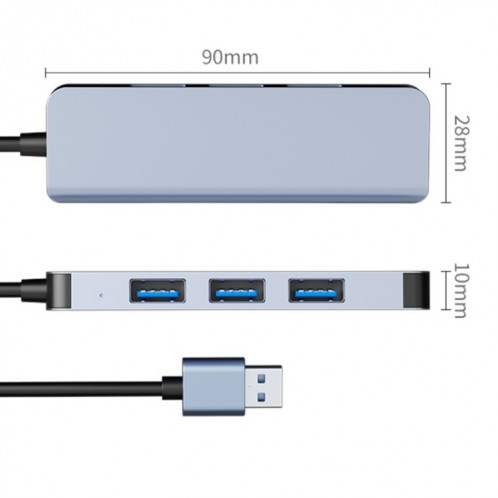 Adaptateur HUB 4 en 1 USB vers USB3.0x4, longueur du câble : 1,2 m SH2504326-08