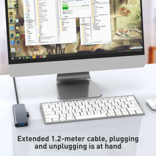 Adaptateur HUB 4 en 1 USB vers USB3.0x4, longueur du câble : 1,2 m SH2504326-08
