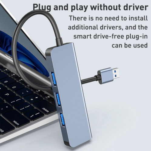 Adaptateur HUB 4 en 1 USB vers USB3.0x4, longueur du câble : 1,2 m SH2504326-08