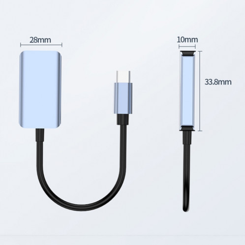 BYL-2006A Câble convertisseur USB-C/Type-C vers HDTV 4K (Argent) SH517S141-08