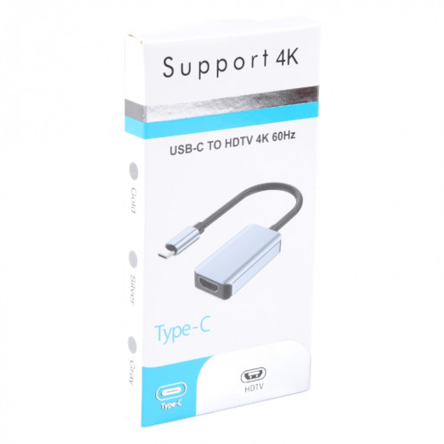 BYL-2006A Câble convertisseur USB-C/Type-C vers HDTV 4K (Argent) SH517S141-08