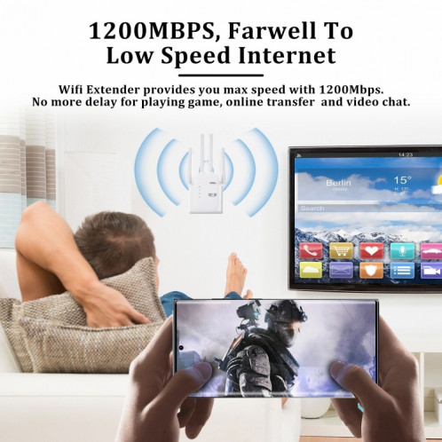 ZX-R08 1200 Mbps 2.4G/5G Double Bande WiFi Répéteur Signal Amplificateur WISP Routeur Extérieur, Prise US SH2520429-010