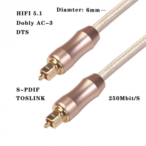 QHG02 SPDIF 3m OD6.0mm Toslink FIBER mâle à mâle numérique optique câble audio SH2541299-04