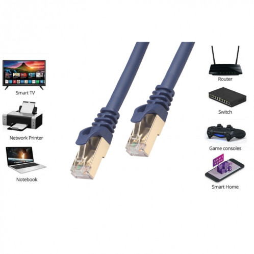 Câble LAN de réseau Ethernet de routeur de commutateur d'ordinateur de 10m CAT8, câble de raccordement RJ45 SH25491054-07