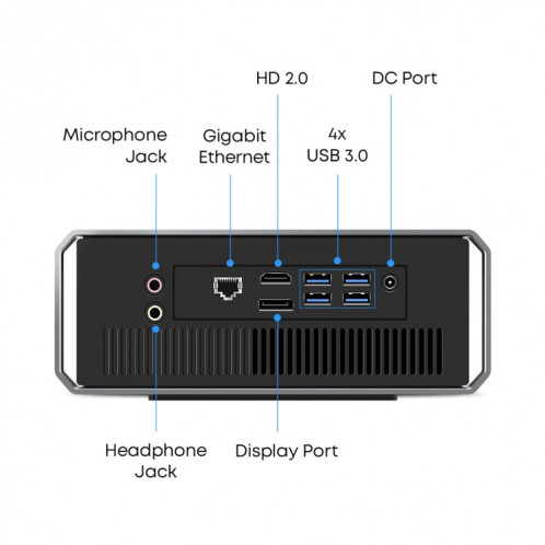 Mini PC CHUWI CoreBox i5, système Win11 16 Go + 512 Go Intel Core i5-1235U Deca Core jusqu'à 4,4 GHz, prise en charge WiFi, Bluetooth, HDMI, disque dur SATA, RJ45 SC25571881-015