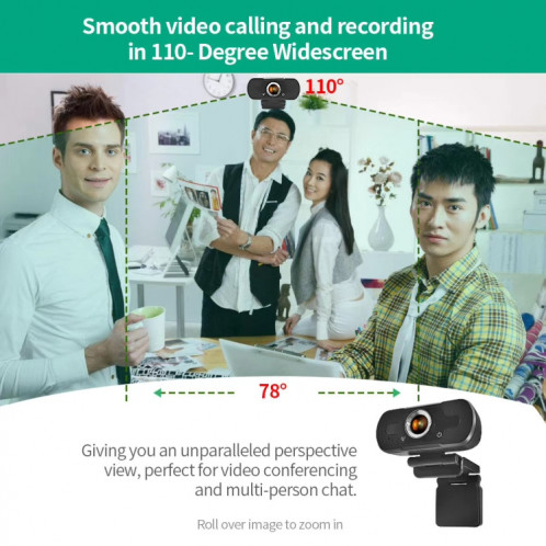 Caméra Web HD-F18 1080P multifonction avec caméra Web et microphone (noir) SH565B789-08