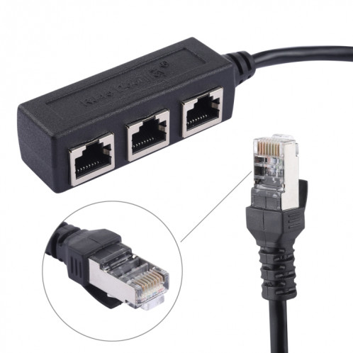 Prolongateur de prise RJ45 1 à 3 prises réseau LAN Ethernet SH25691451-07