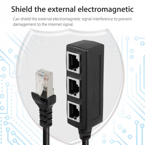 Prolongateur de prise RJ45 1 à 3 prises réseau LAN Ethernet SH25691451-07
