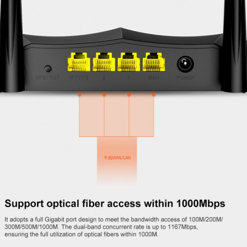 Routeur sans fil à port Gigabit double bande Tenda AC8 AC1200 2,4/5 GHz ST2575128-09