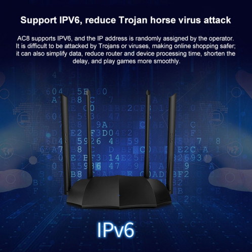 Routeur sans fil à port Gigabit double bande Tenda AC8 AC1200 2,4/5 GHz ST2575128-09