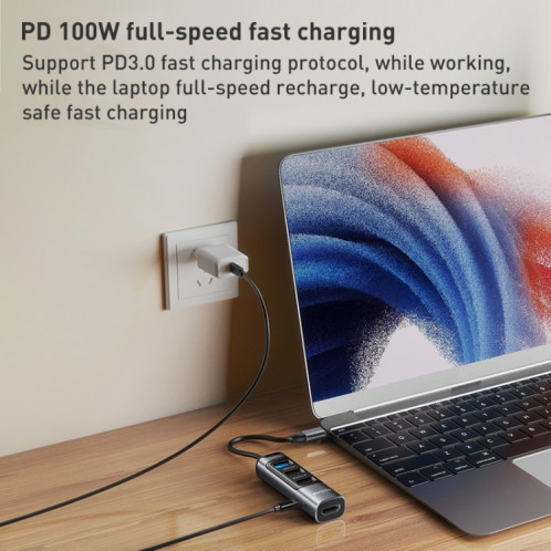 Adaptateur HUB de station d'accueil multifonction Yesido HB22 5 en 1 USB-C / Type-C SY25871087-011