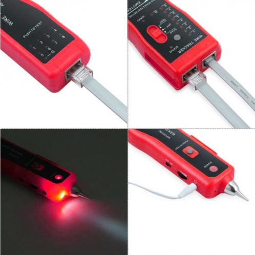 RJ11 / RJ45 Téléphone Fil Tracker Ethernet LAN Réseau Testeur de Câble Détecteur Ligne Finder SR25921246-08