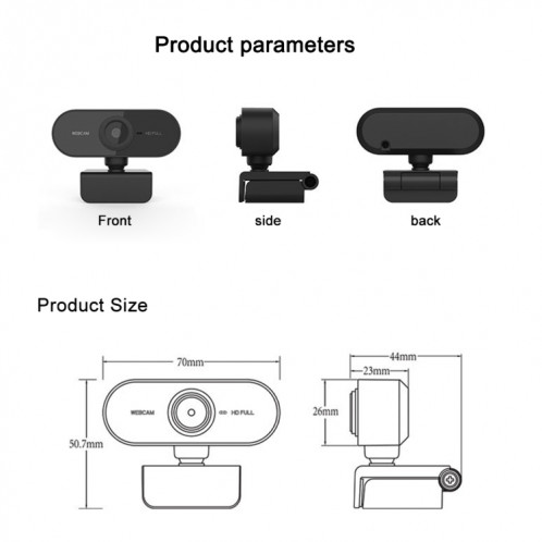 Caméra Web USB HD-U01 1080P avec microphone SH25981026-08