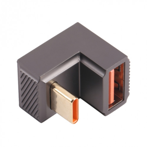 Adaptateur de charge coudé en forme de U USB-C / Type-C mâle vers USB femelle 10 Gbit/s (Gun Metal) SH01GM962-07