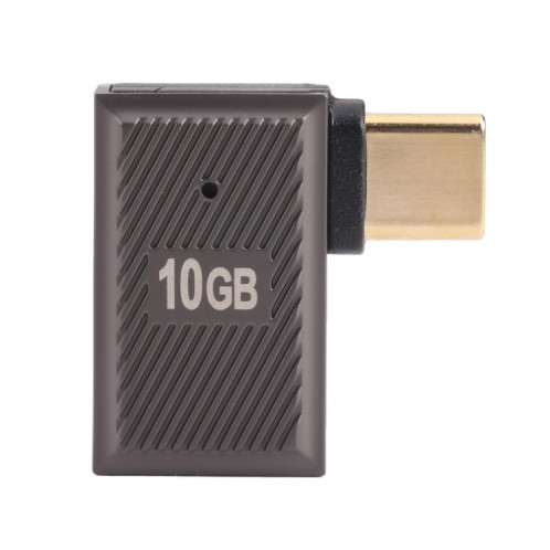 Adaptateur de charge USB-C/Type-C mâle vers USB femelle 10 Gbit/s, courbure latérale à 90 degrés (Gun Metal) SH04GM1266-07