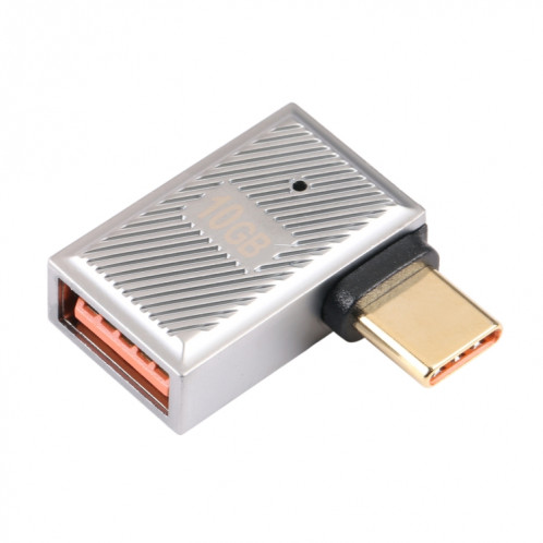 Adaptateur de charge USB-C / Type-C mâle vers USB femelle 10 Gbps à courbure latérale à 90 degrés SH26041482-07