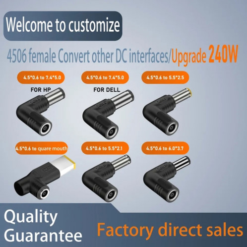 Adaptateur d'alimentation pour connecteur DELL 240W DC 4506 femelle vers DC 7450 mâle SH26101059-04
