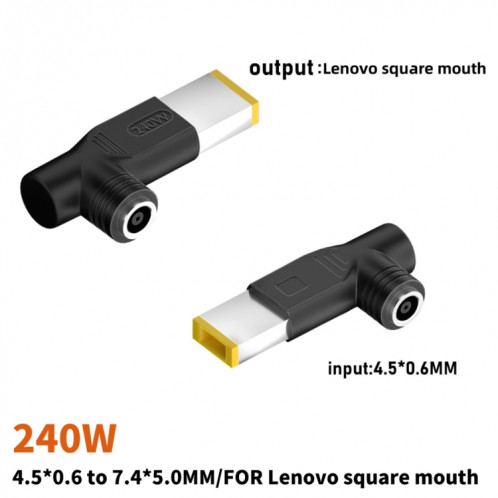 Adaptateur d'alimentation 240 W DC 4506 femelle vers connecteur coudé carré pour Lenovo SH261284-04