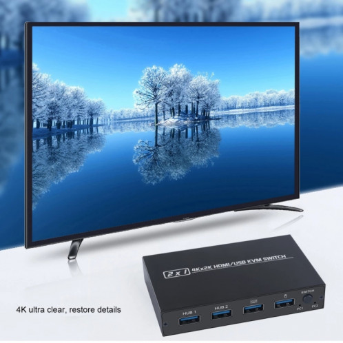 Commutateur AM-KVM201CL 2x1 4Kx2K HDMI / USB / KVM SH26361644-08