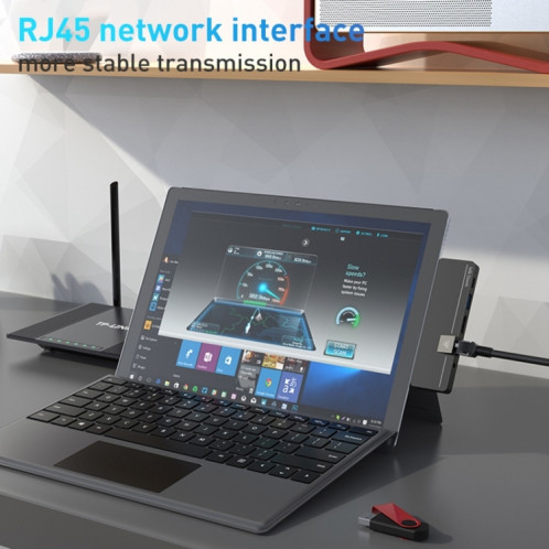 Rocketek SHX6 Multifonctionnel Double Ports Type-C Expansion Dock HUB Adaptateur avec LAN SR2735961-07
