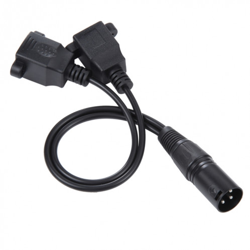 Câble d'extension réseau Ethernet LAN 3 broches XLR mâle vers 2 x RJ45 femelle, longueur du câble : 30 cm (noir) SH877B1837-06