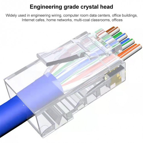 100 pièces Cat6e non blindé traversant la prise modulaire de connecteur RJ45 SH2898208-08