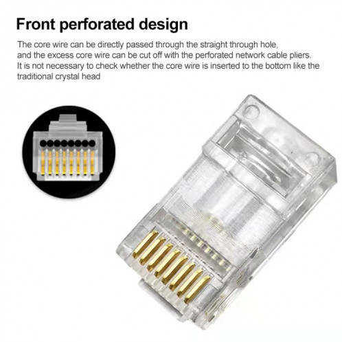 100pcs Cat5e blindé passe à travers la prise modulaire du connecteur RJ45 SH28991697-06