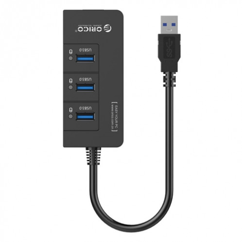 ORICO HR01-U3 ABS 3 ports USB3.0 HUB Splitter avec RJ45 Gigabit Ethernet Carte réseau externe 5 Gbps pour ordinateurs portables / Desktop / Ultrabook etc. (Noir) SO019B1448-09