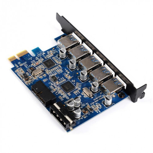 ORICO PVU3-5O2I USB3.0 * 5 + 20Pin Slot * 1 carte PCI Express pour ordinateur de bureau, transmission de données 5Gbps Superspeed (noir) SO022B809-08