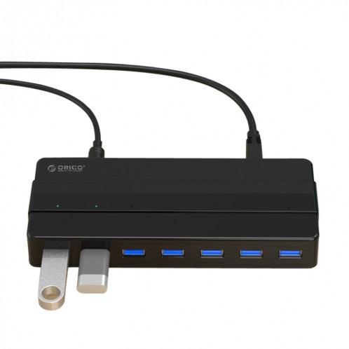 ORICO H7928-U3 ABS Matériel Bureau 7 Ports USB 3.0 HUB avec 1 m de Câble (Noir) SO025B1129-012