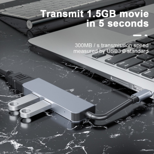 2011N 3 en 1 USB 3.0 x2 + HDMI Station d'accueil multifonction de type C / USB-C HUB SH30431424-08