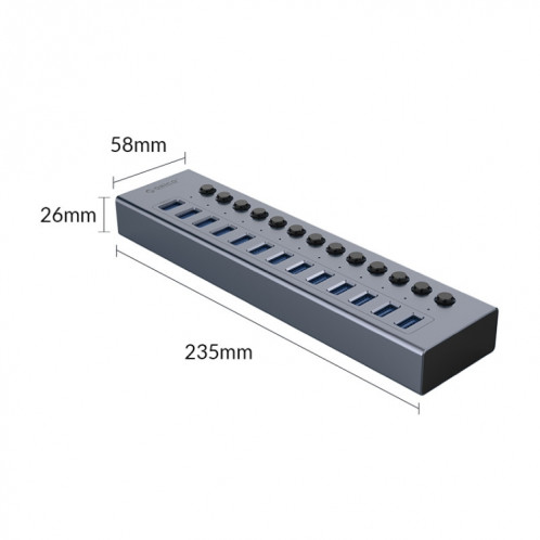 Orico bt2u3-13Ab-gy-bp multi-ports interrupteurs individuels hub SO30481896-012