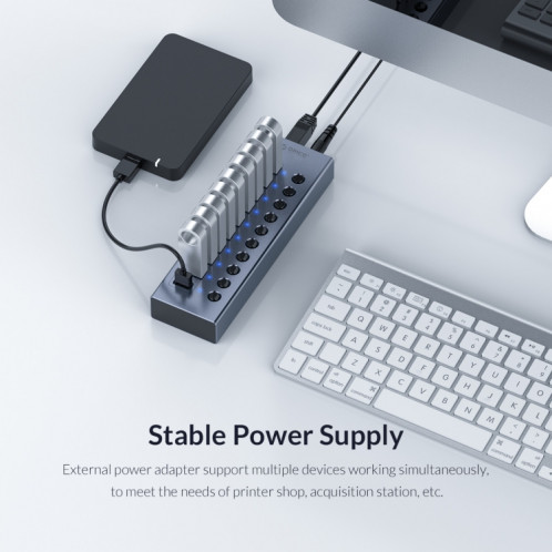Orico bt2u3-13Ab-gy-bp multi-ports interrupteurs individuels hub SO30481896-012