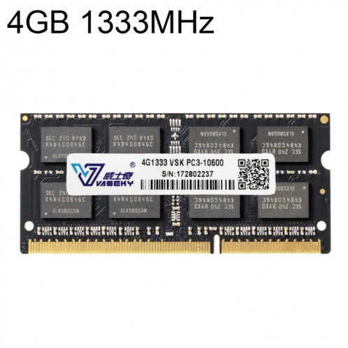 Vaseky 4GB 1333 MHz PC3-10600 DDR3 PC Mémoire RAM Module pour Ordinateur Portable SV3051924-03