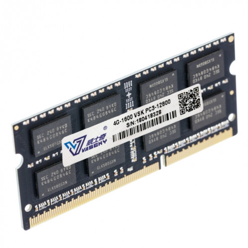 Module de mémoire vive Vaseky 4GB 1600MHz PC3-12800 DDR3 pour ordinateur portable SV3052650-03