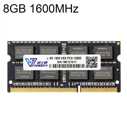 Vaseky 8GB 1600 MHz PC3-12800 DDR3 PC Mémoire RAM Module pour ordinateur portable SV3053251-03