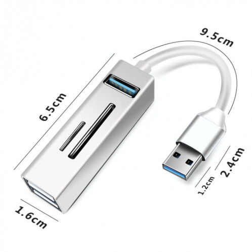 15101 Adaptateur HUB de lecteur de carte USB3.0 à 3 x USB + SD / TF 5 en 1 (Bleu) SH078L17-07