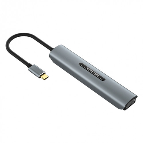 V216 9 en 1 USB-C / TYPE-C à PD + 3 x USB 3.0 + USB-C / TYPE-C + SD + TF + HDMI + HUB Adaptateur de moyeu VGA SH30891583-04