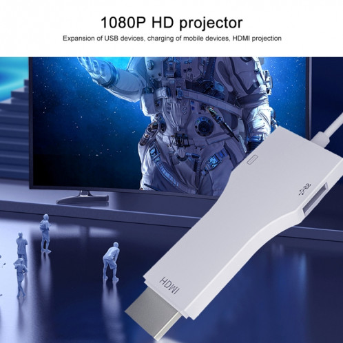 NK-1078 8 broches sur HDMI mâle + câble d'adaptateur femelle USB, longueur: 1m SH31401210-06